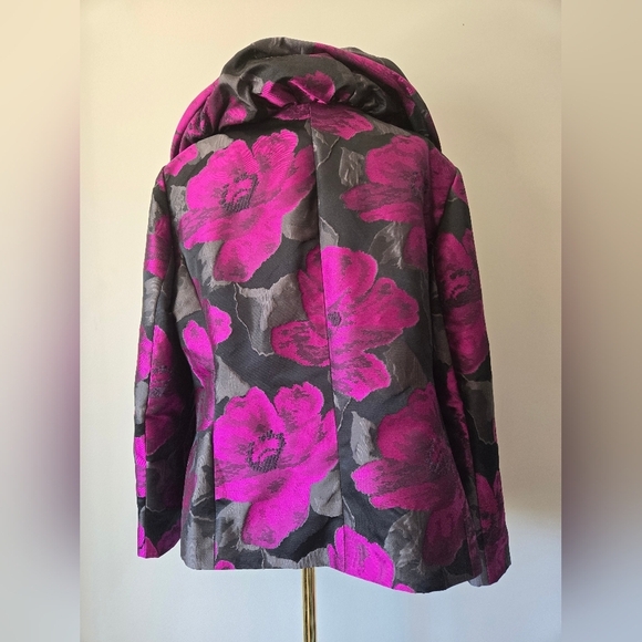 LAFAYETTE 148 Floral Dress Jacket - Pinky Purple and Gray. Size 14 - Picture 4 of 13